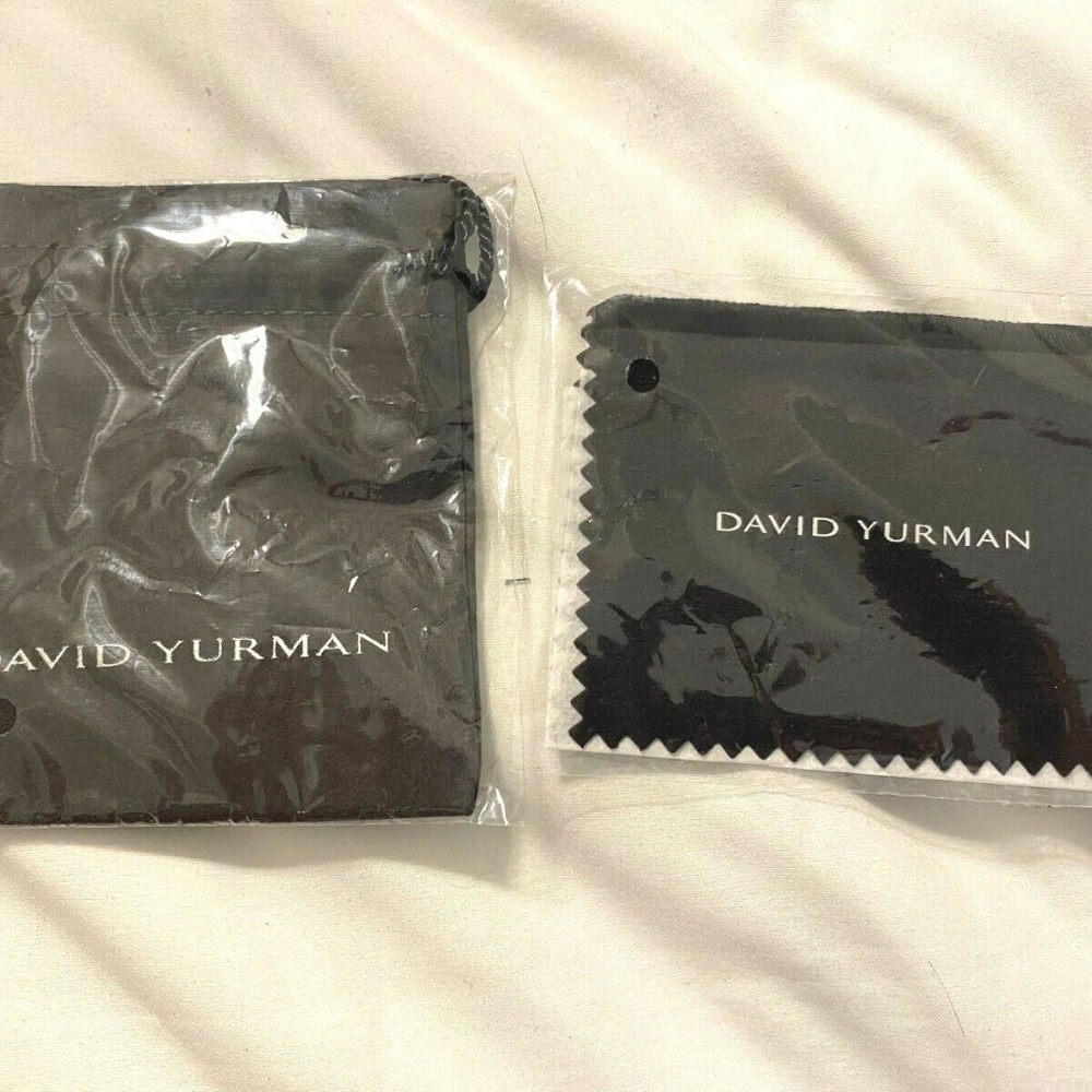 David Yurman Black Pouch, Polishing Cloth & Certificate of Authenticity